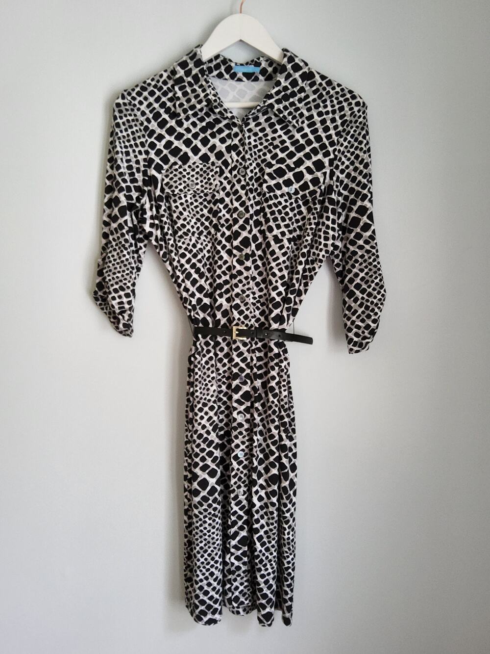 J.McLaughlin Geometric Belted Shirtdress M